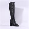 Pedro Anton Glasgow Knee High Heel Boot - Black Stretch